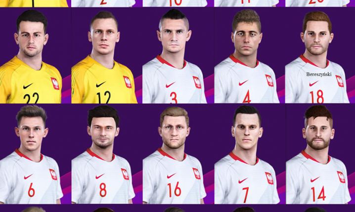 WYGLĄD reprezentantów Polski w grze PES 2020